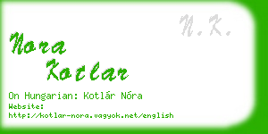 nora kotlar business card